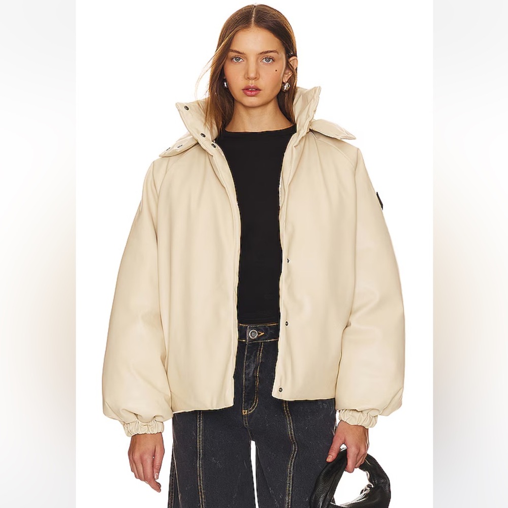 ROTATE SUNDAY Cropped Bomber Jacket in Oyster Gray NWT XS